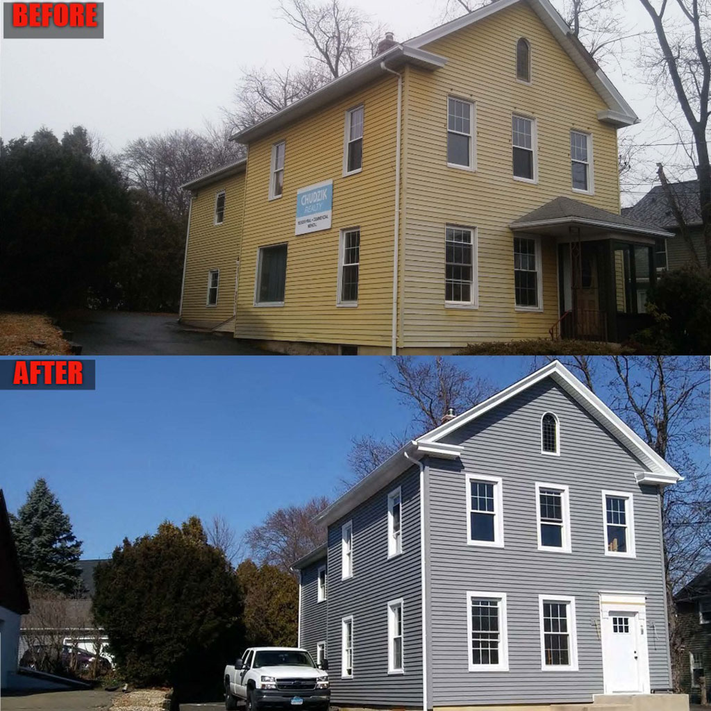 Before and After Residential Siding Replacement